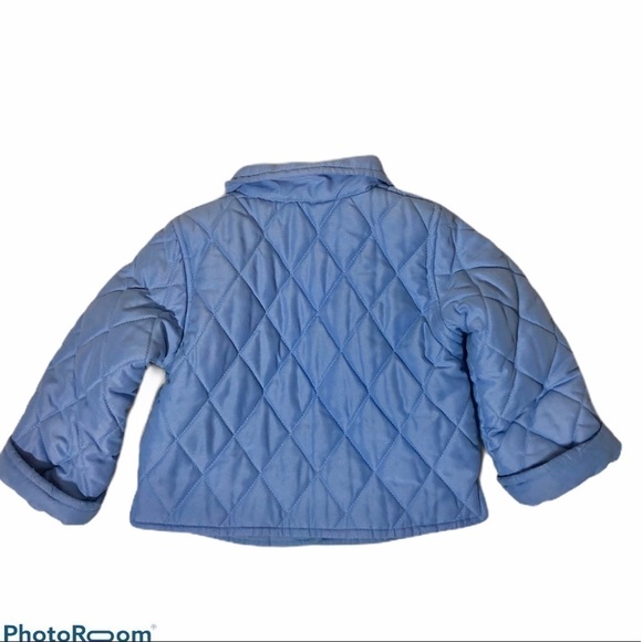 The Children’s Place Quilted Snap Button Jacket 18 months Girls Blue - Picture 2 of 5